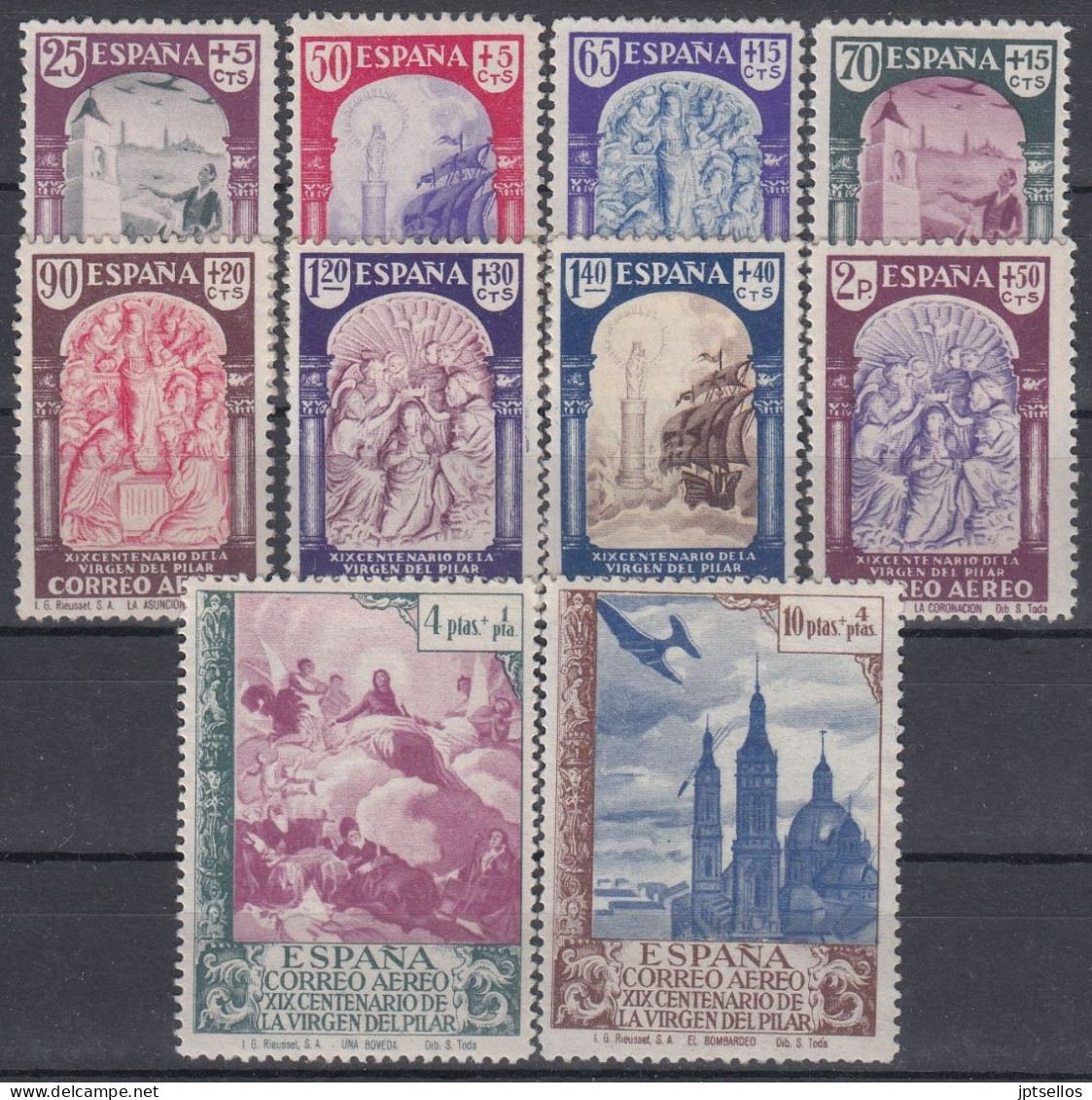 ESPAÑA 1940 Nº 904/913 NUEVO SIN FIJASELLOS - Unused Stamps