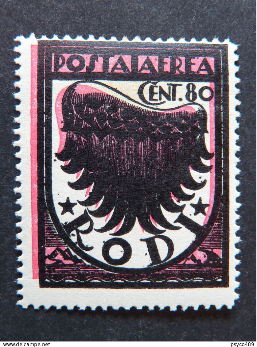 ITALIA Colonie Egeo Aerea -1934- "Ala Stilizzata" C. 80 Fil. Lett. 13/10 MH* (descrizione) - Egeo