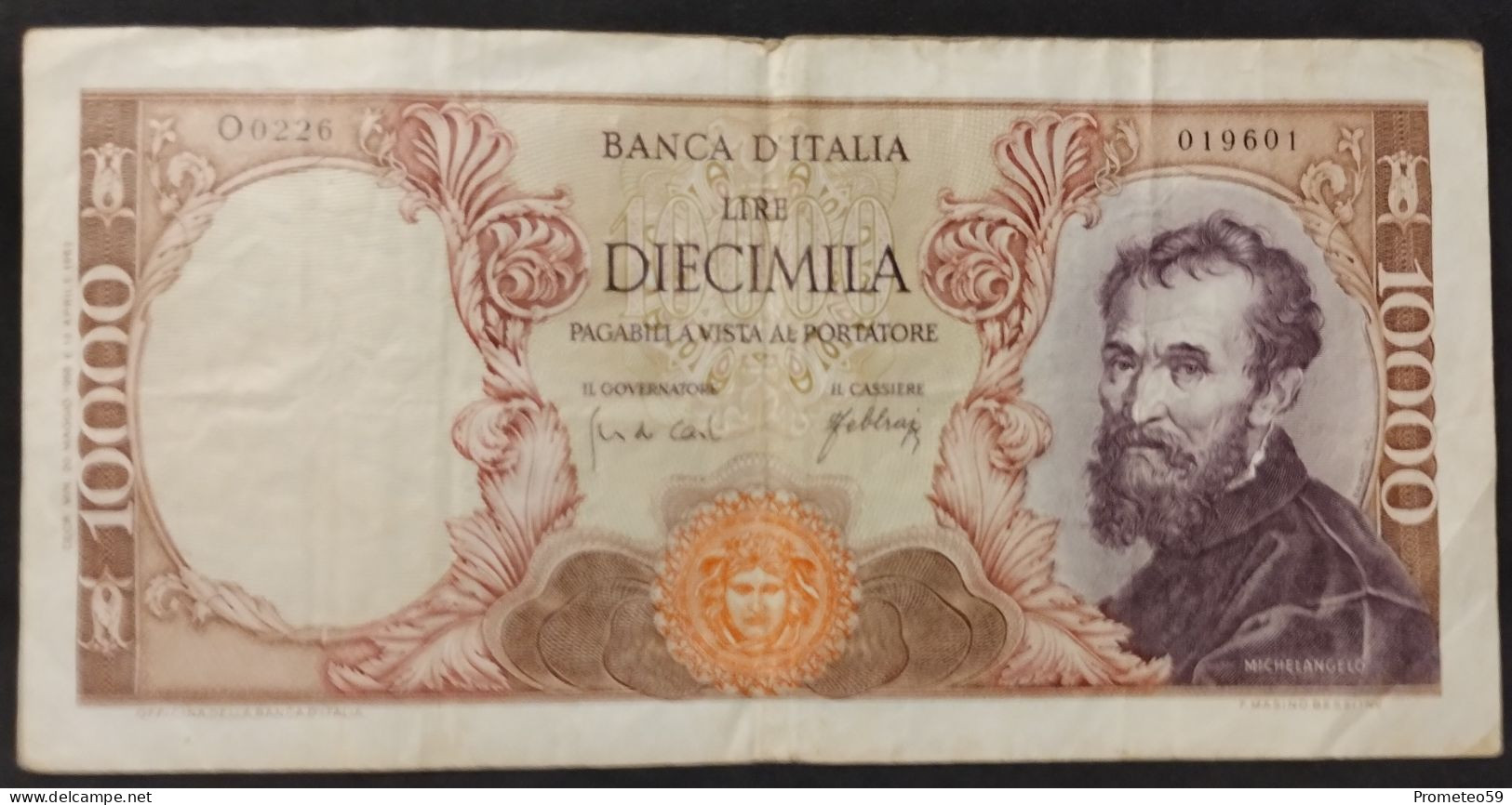 Italia – Billete Banknote De 10.000 Liras – 1966 – Firmas: Carli - Febbraio - 10000 Liras