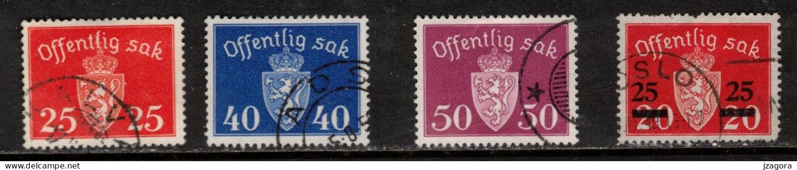 NORWAY NORGE NORWEGEN NORVÈGE 1946 1947 1949 MI 55 57 58 60 DIENSTMARKEN OFFICIALS OFF.SAK.  COAT OF ARMS STAATSWAPPEN - Dienstzegels