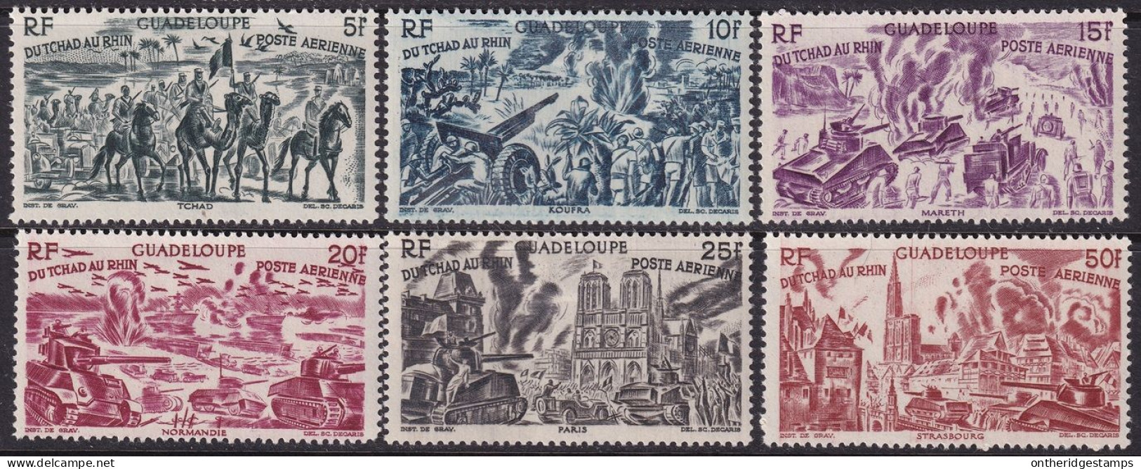 Guadeloupe 1946 Sc C4-9 Yt PA7-12 Air Post Set MH* - Luchtpost