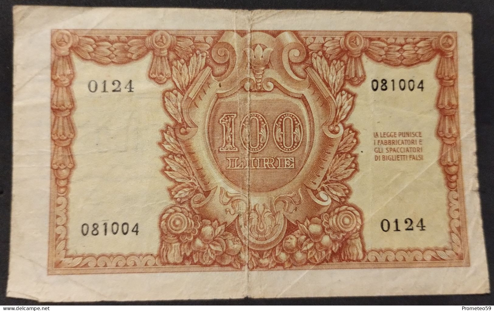 Italia – Billete Banknote De 100 Liras – 1951 – Firmas: Bolaffi – Cavallaro - Giovinco - 100 Lire