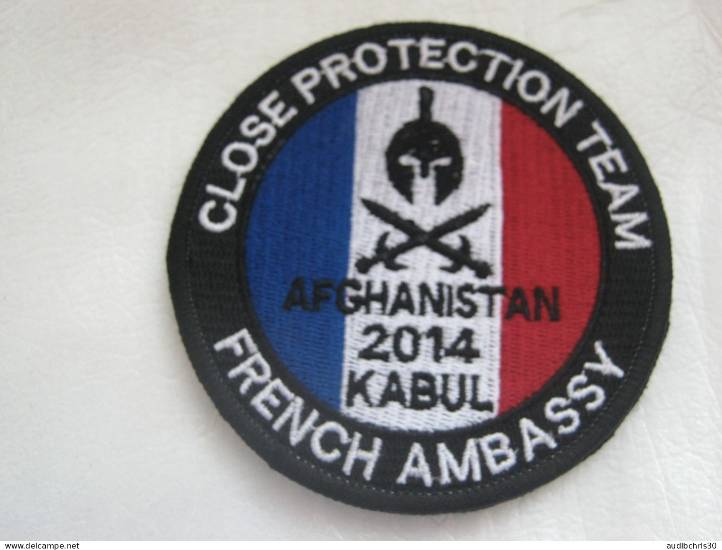 ECUSSON DES COMMANDOS FORCES SPECIALES PROTECTION AMBASSADE DE FRANCE 2014 OPEX AFGHANISTAN SUR VELCROS 90MM - Luchtmacht