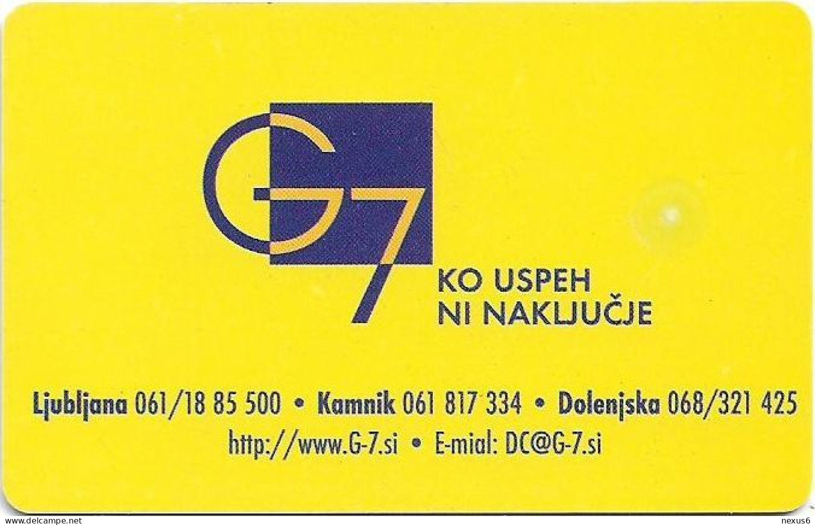Slovenia - Telekom Slovenije - G7, Ko Uspeh Ni Naključje, Gem5 Black, 11.1998, 25Units, 9.988ex, Used - Slovénie