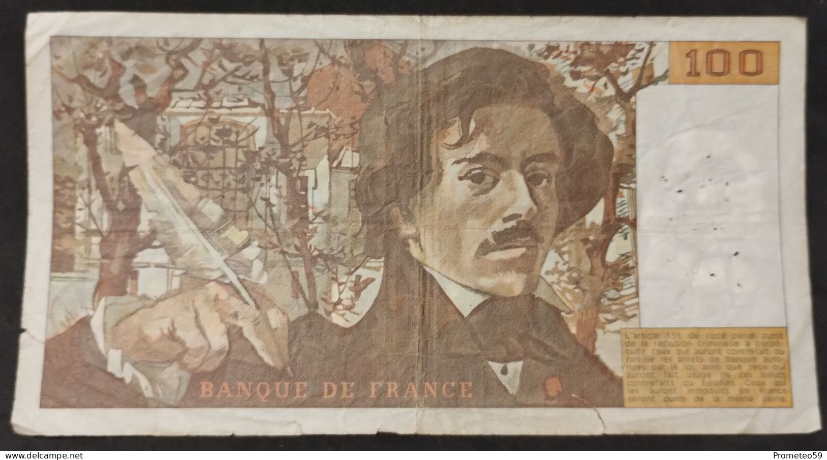 Francia – Billete Banknote De 100 Francs – 1985 - 100 F 1978-1995 ''Delacroix''