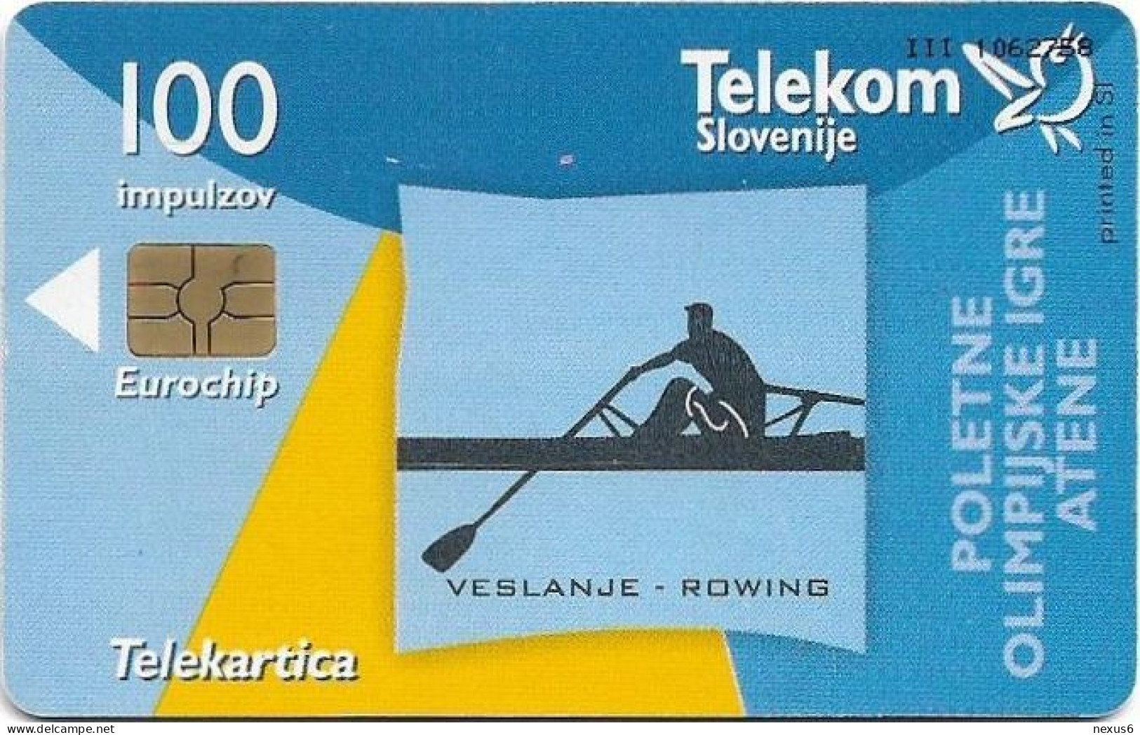 Slovenia - Telekom Slovenije - SOG Athens 2004, Gem5 Red, 08.2004, 100Units, 5.990ex, Used - Slowenien