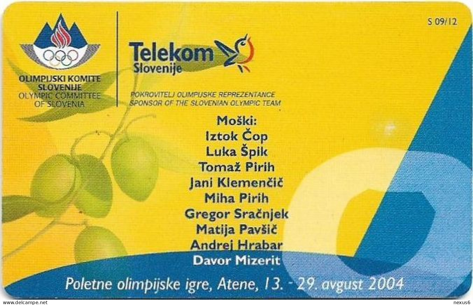 Slovenia - Telekom Slovenije - SOG Athens 2004, Gem5 Red, 08.2004, 100Units, 5.990ex, Used - Eslovenia