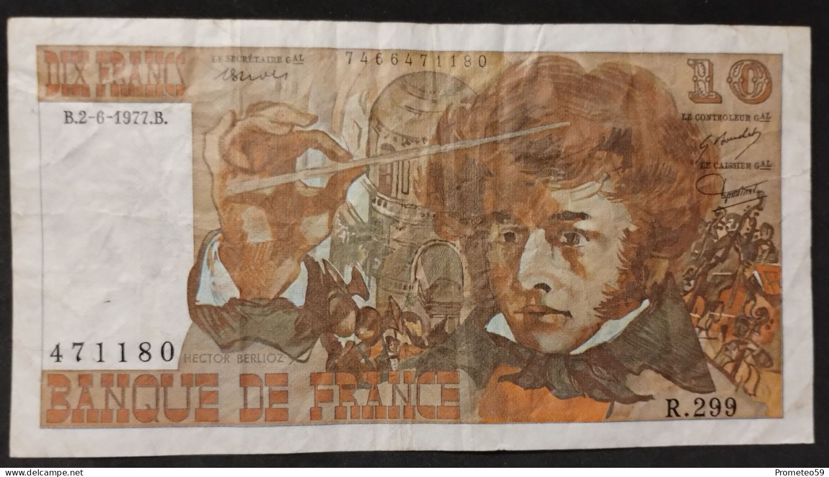 Francia – Billete Banknote De 10 Francs – 1977 - 10 F 1972-1978 ''Berlioz''