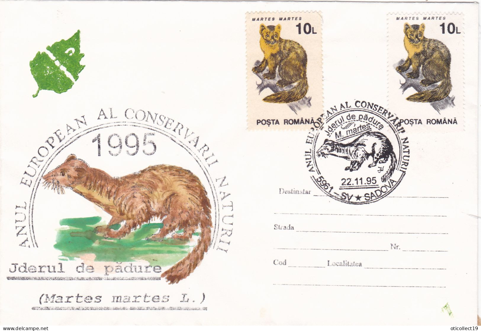 THE WOOD MARKET,SPECIAL COVER AND PMK RARE 1995, ROMANIA - Rodents