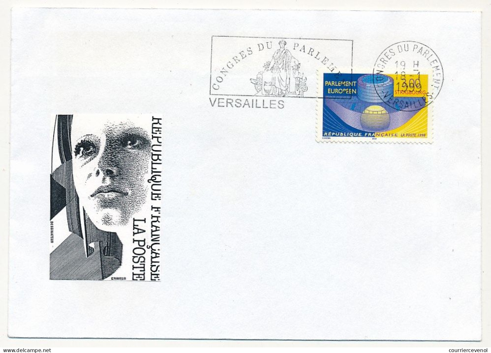 FRANCE - Env. Affr. 2,00 Parlement Européen - OMEC Congrès Du Parlement Versailles 18/1/1999 - Temporary Postmarks