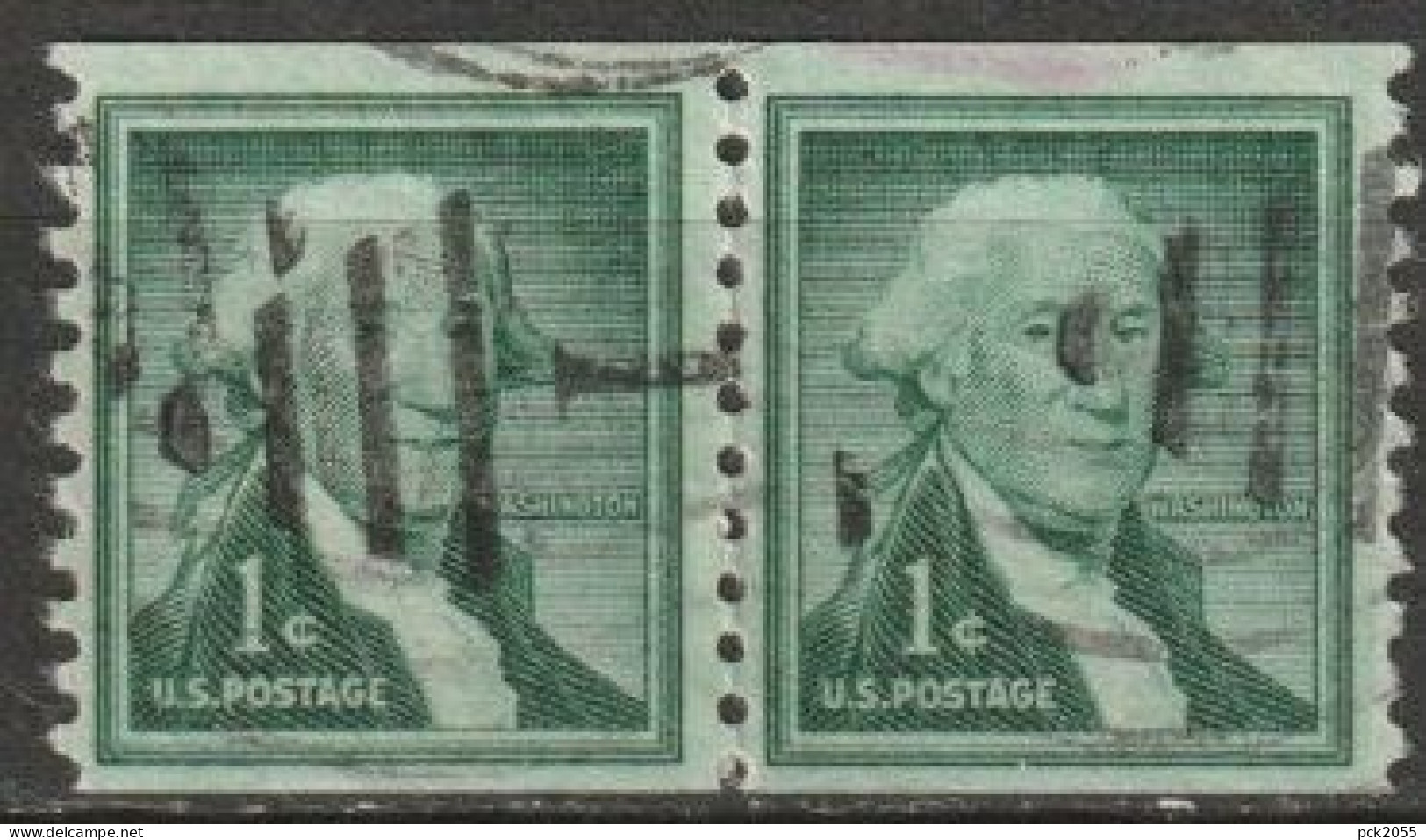 USA 1954  Mi-Nr.651Paar O Gestempelt Rollenmarke George Washington ( U 40) Günstige Versandkosten - Rollenmarken