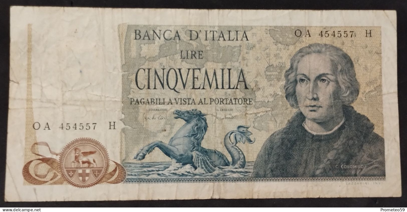 Italia – Billete Banknote De 5.000 Liras – 1971 – Firmas: Carli - Lombardo - 5000 Lire