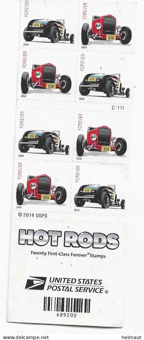 Twenty First Class Forever Stamps HOT RODS - Unused Stamps