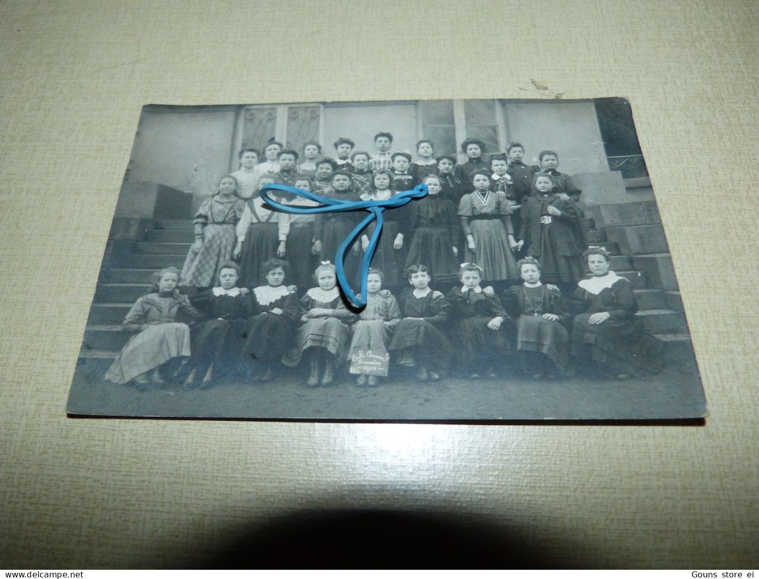 BC13-16 Carte Photo Ecole Communale Frameries 1908 - Frameries