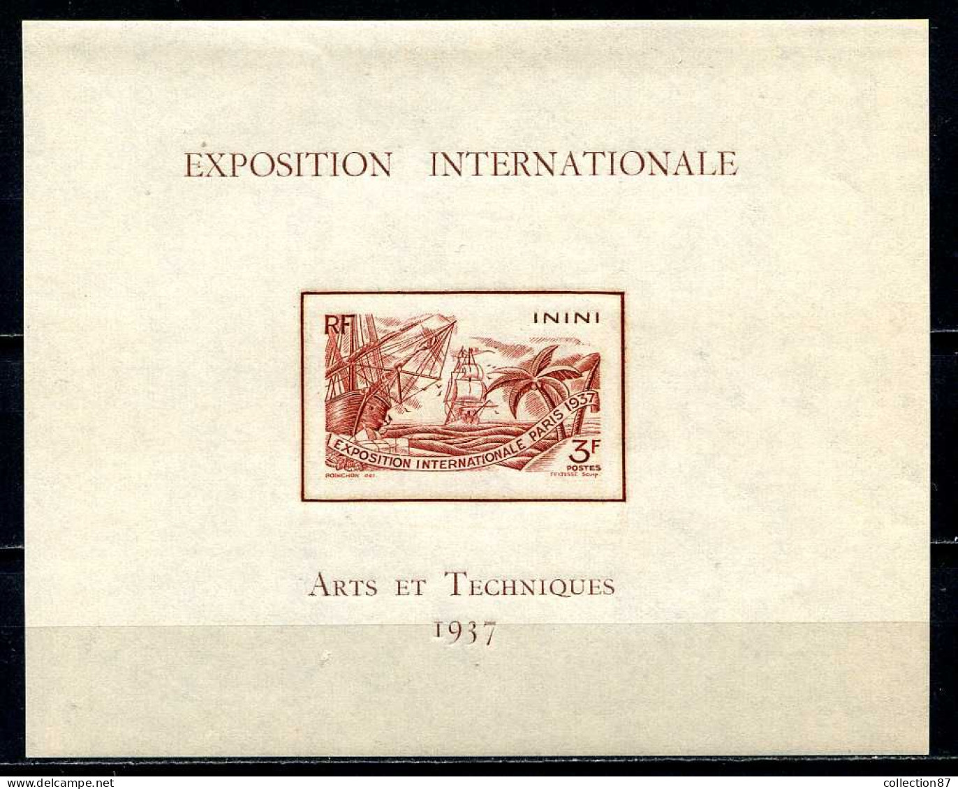 Réf 81 < ININI < BF N° 1 * * Neuf Luxe - MNH * * Cote 33.00 € < Bloc Exposition Paris 1937 Arts Et Techniques - Neufs