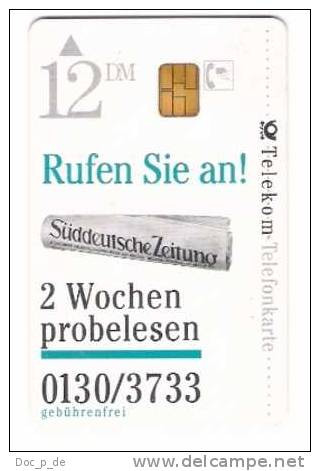 Germany - S 28/94 - Süddeutsche Zeitung - Newspaper - Presse - Chip Card - S-Series: Schalterserie Mit Fremdfirmenreklame