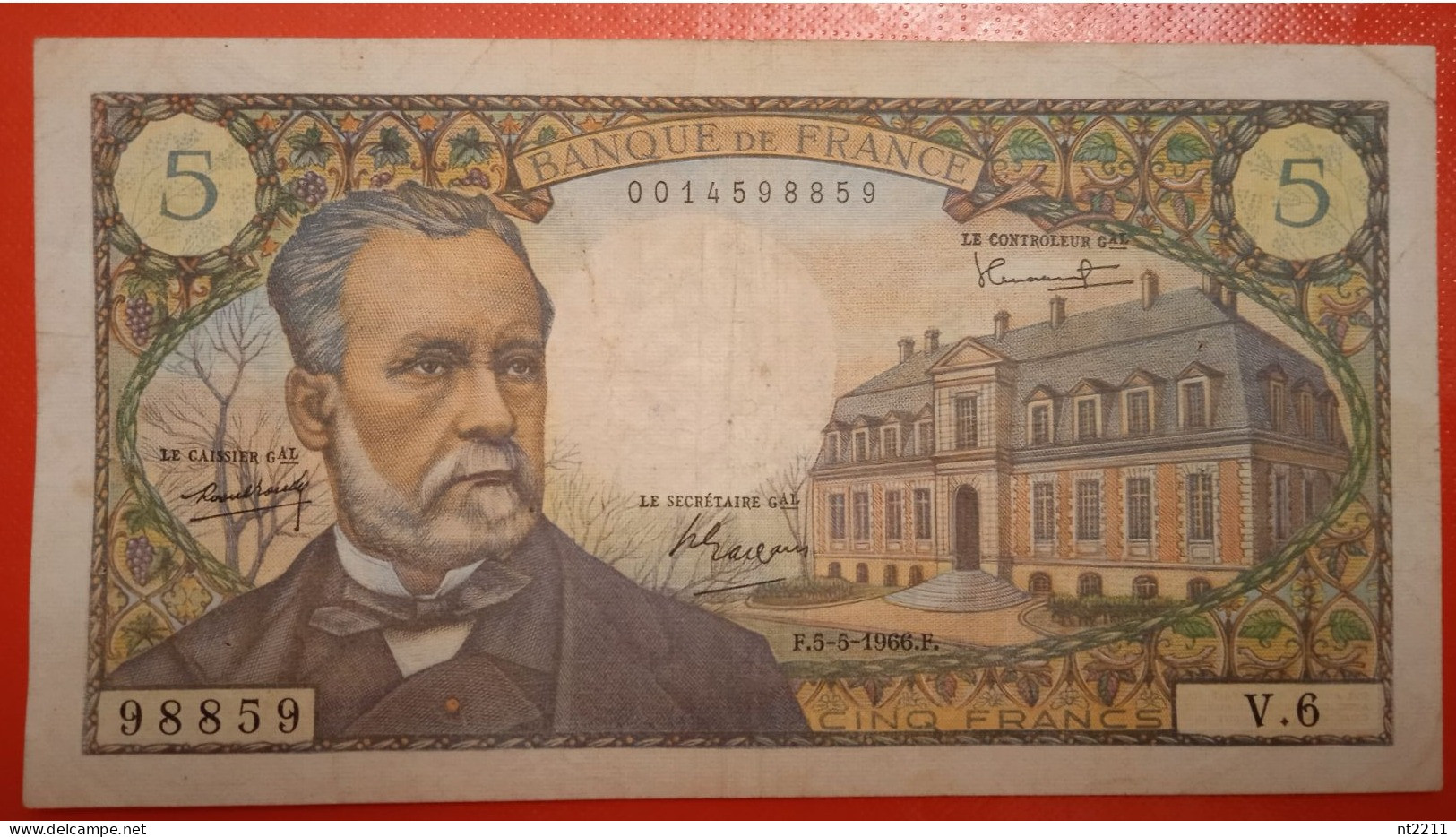 Banknote 5 Francs France 1966 - 5 F 1966-1970 ''Pasteur''