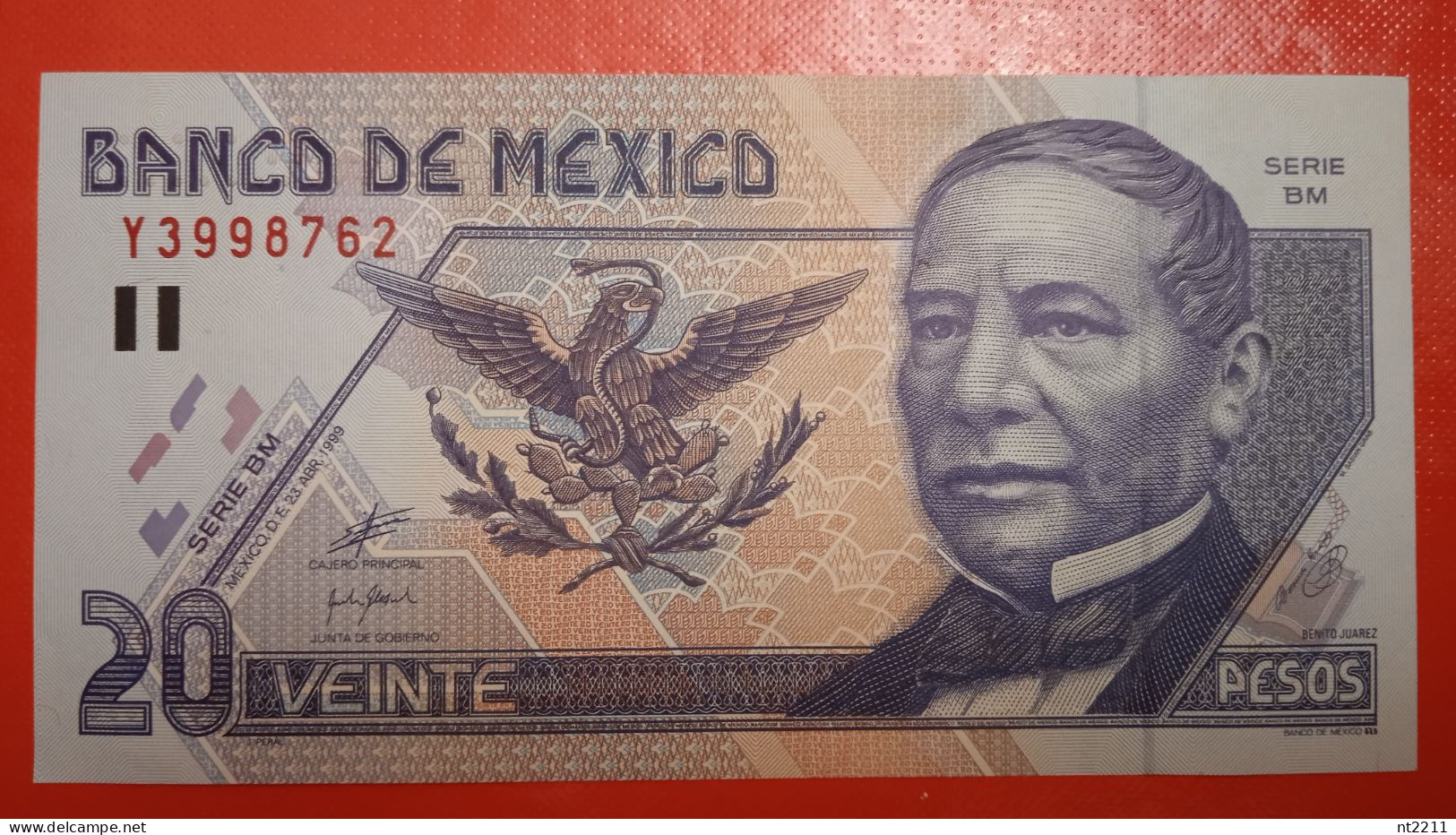 Banknote 20 Pesos Mexico UNC 1999 - Mexique