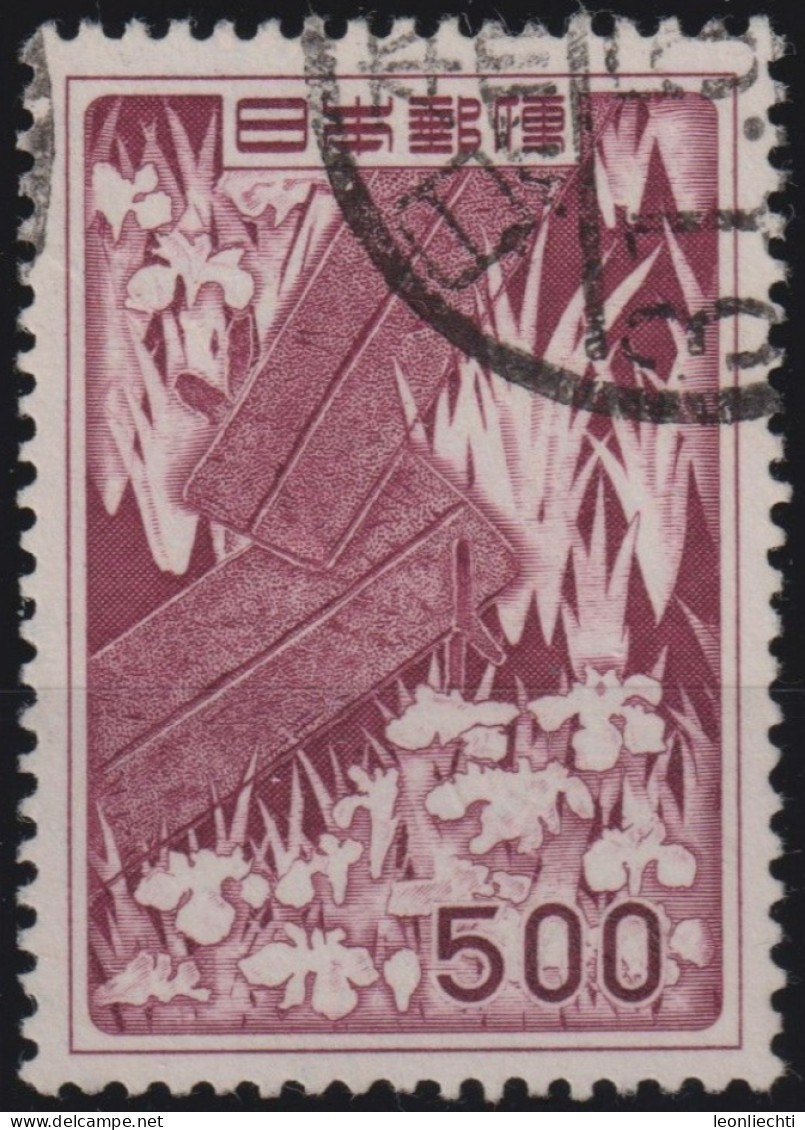 1955 Japan-Nippon ° Mi:JP 641, Sn:JP 609, Yt:JP 564, Yatsuhashi (Iris And Bridge) Design After Ogata Kōrin - Used Stamps
