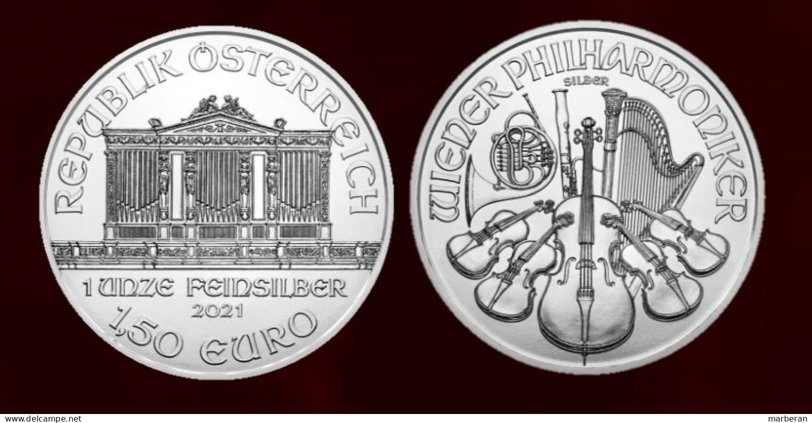 MONEDA DE 1,5 € EN 1 ONZ. DE PLATA .999 FILARMONICA DE VIENEA 2021 - Autriche