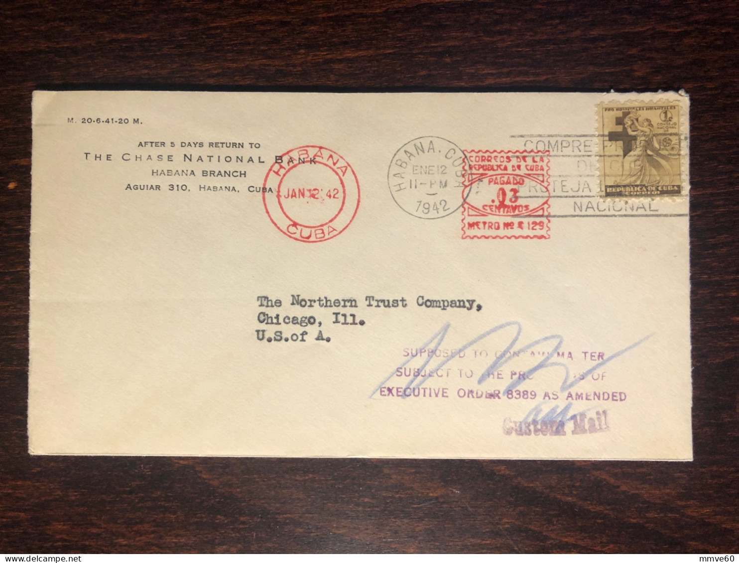 CUBA TRAVELLED COVER SPECIAL CANCEL LETTER TO USA 1942 YEAR TUBERCULOSIS TBC  HEALTH MEDICINE - Cartas & Documentos