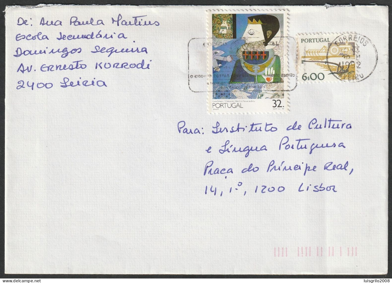 Cover - Streamer > Código Postal... -|- Postmark - Aveiro. 1992 - Storia Postale