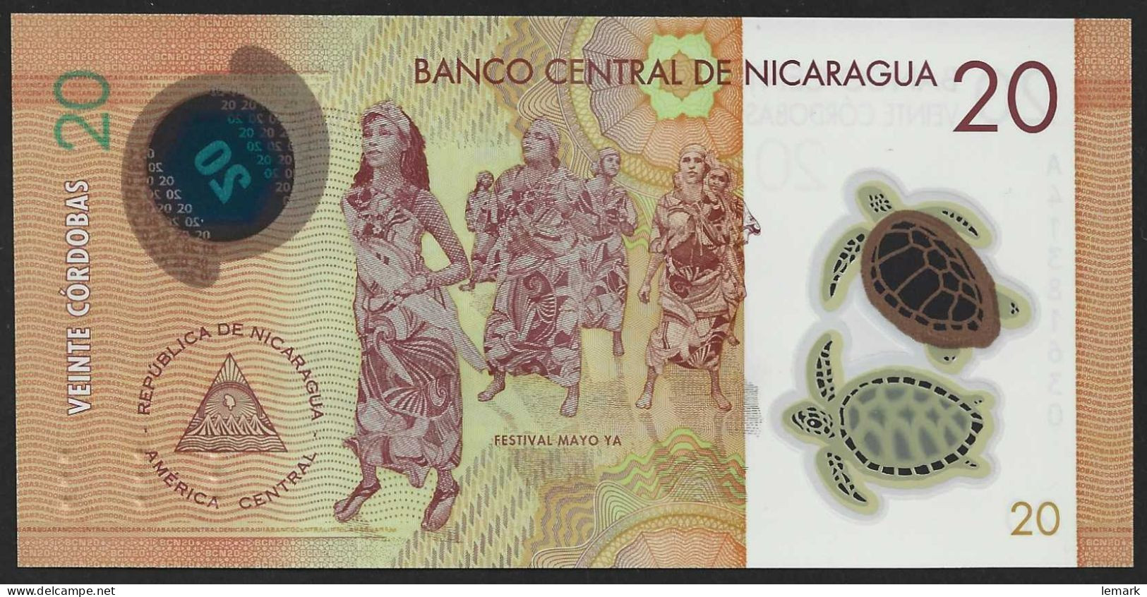 Nicaragua 20 Cordobas 2019 P210 A UNC - Nicaragua