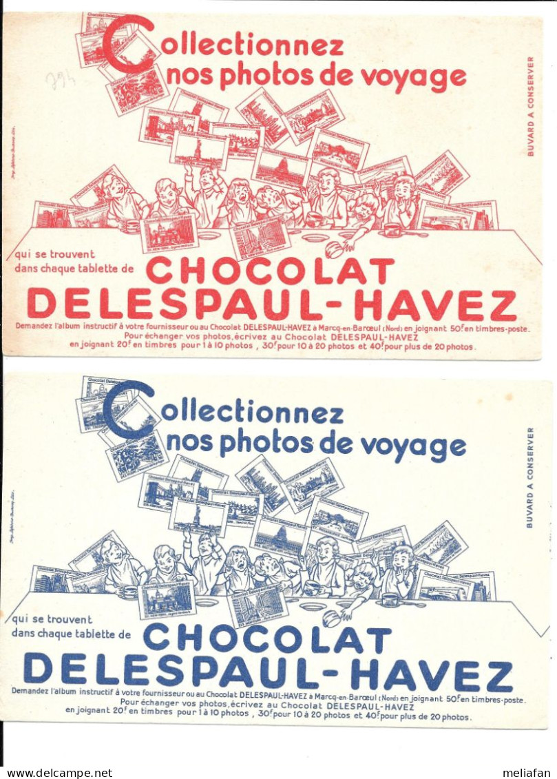 GF2361 - 5 BUVARDS CHOCOLAT DELESPAUL HAVEZ - COLLECTION DES PHOTOS POUR ALBUMS VOAYGES - Cacao