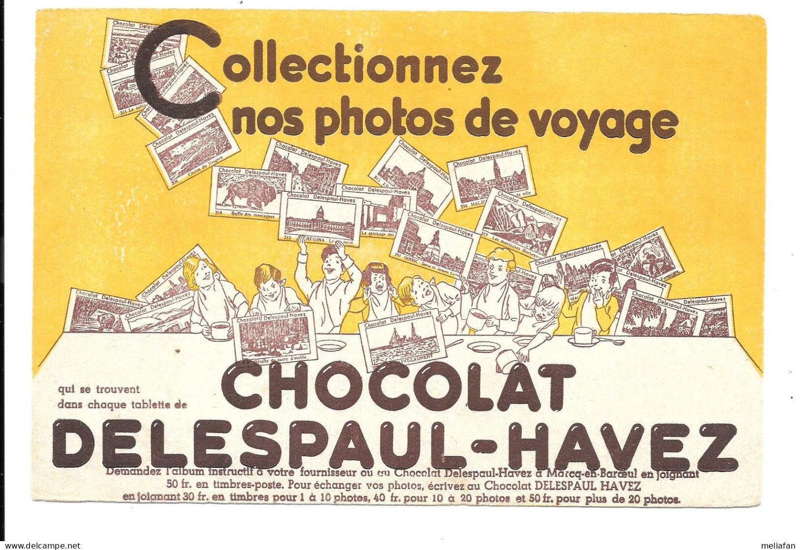 GF2361 - 5 BUVARDS CHOCOLAT DELESPAUL HAVEZ - COLLECTION DES PHOTOS POUR ALBUMS VOAYGES - Cocoa & Chocolat