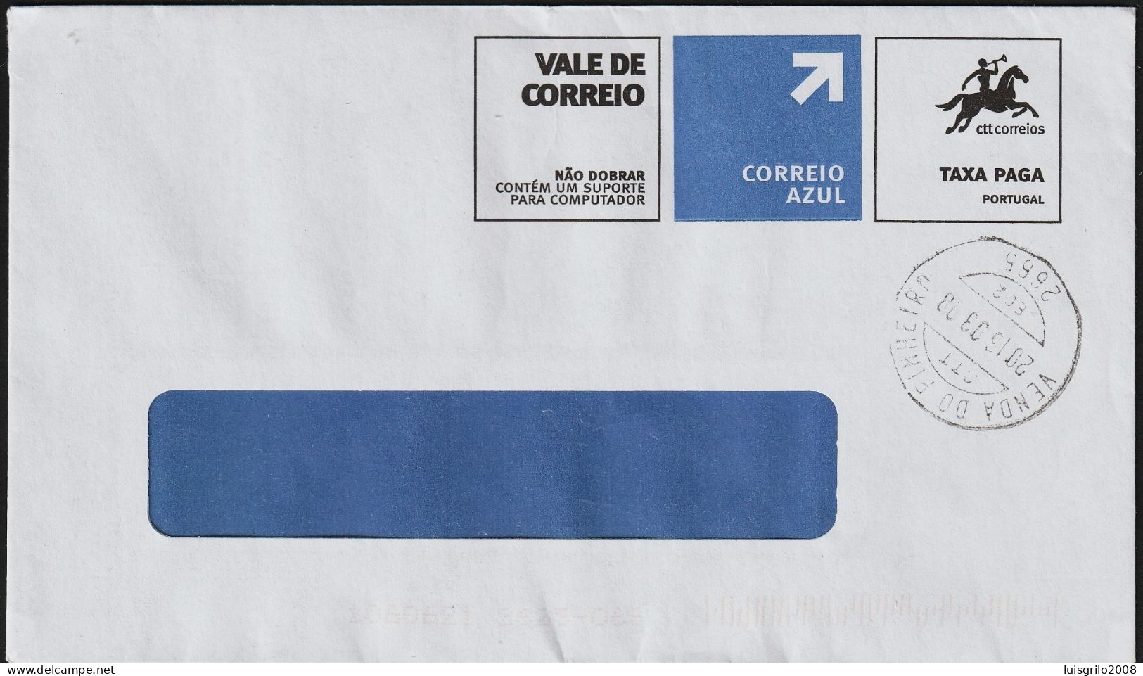 Cover - VALE DE CORREIO . CORREIO AZUL / Mail Order -|- Postmark - Venda Do Pinheiro. 2016 - Covers & Documents