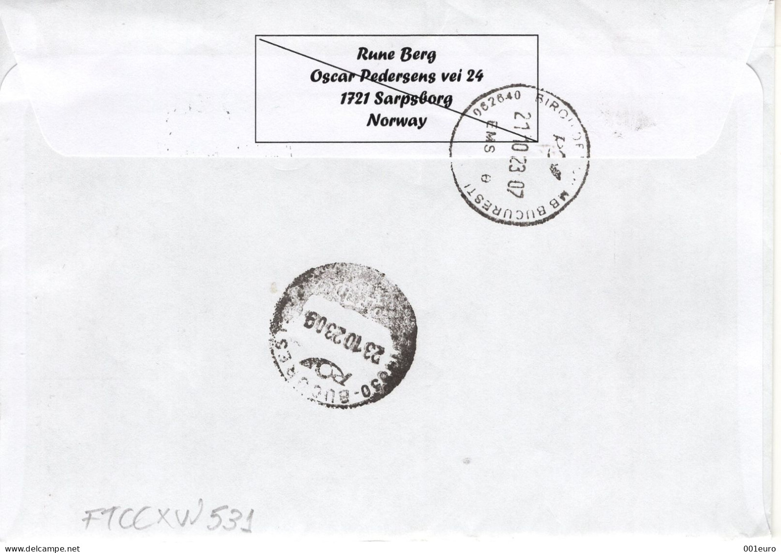 NORWAY 2023:  Cover Circulated To Romania - Registered Shipping! - Used Stamps