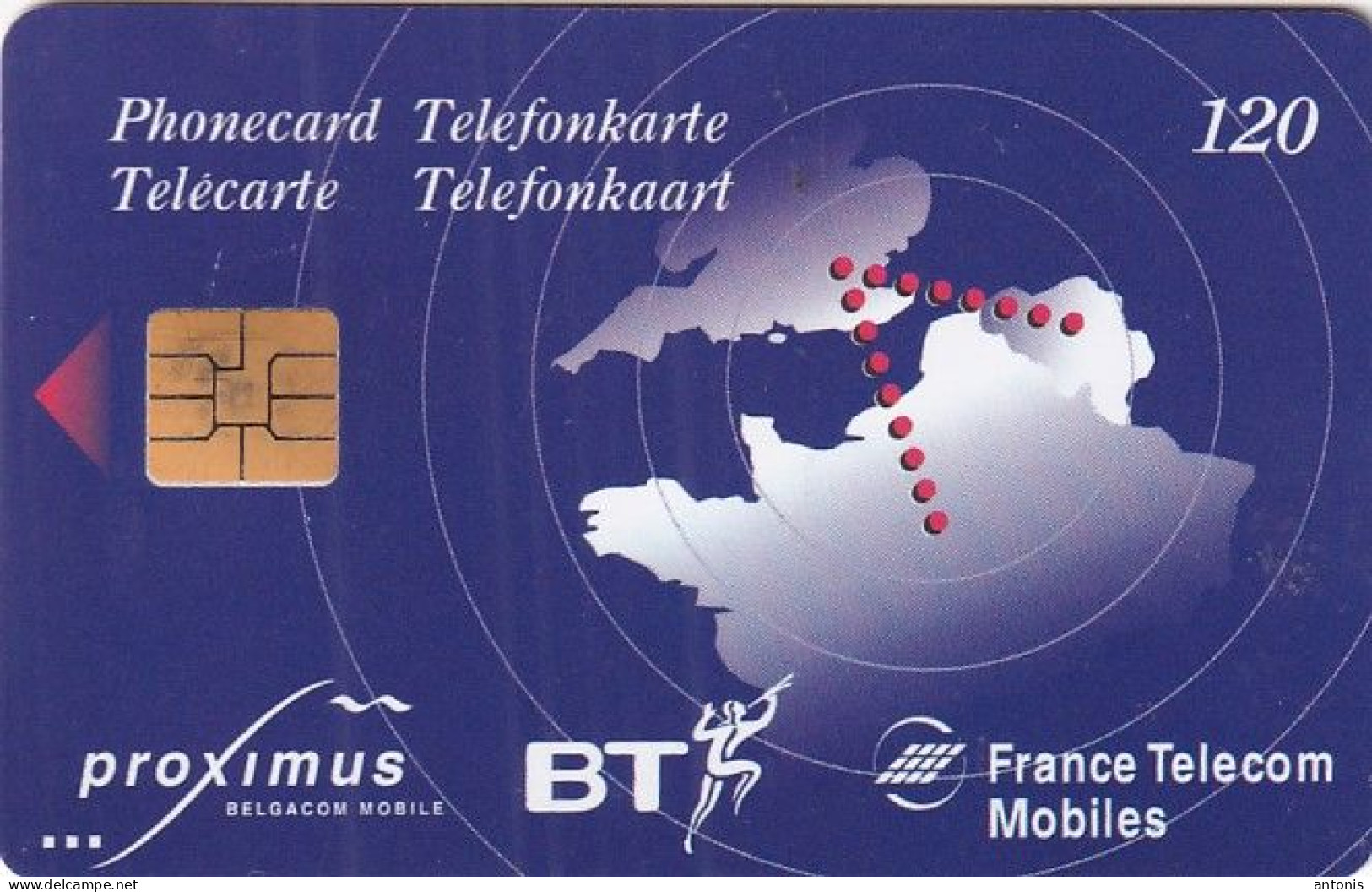 BELGIUM//UK/FRANCE - Eurostar, Second Issue, Satellite Card, Tirage %20000, 12/94, Used - Other - Europe