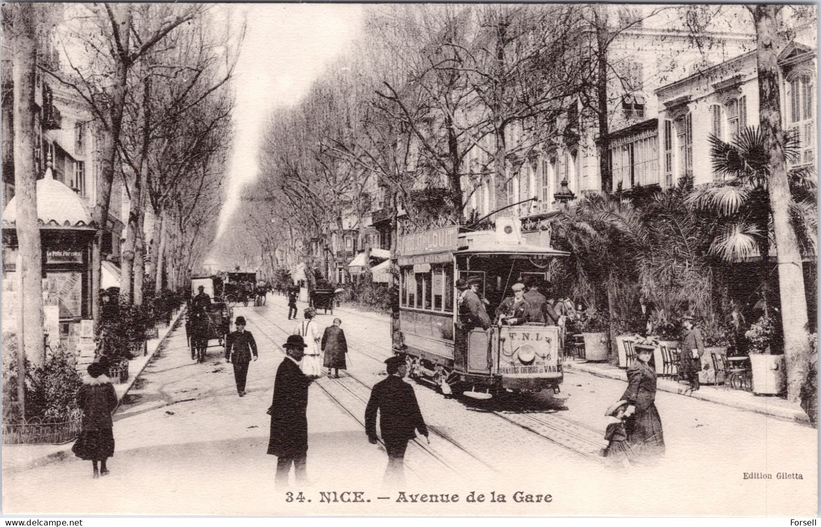 Nice , Avenue De La Gare - Stadsverkeer - Auto, Bus En Tram