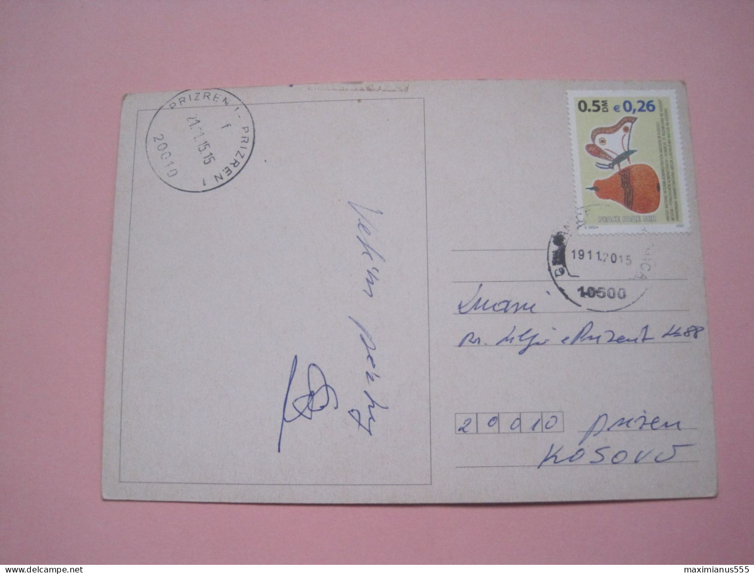 Kosovo Airmail Postcard Sent From Gracanica To Prizren 2015 (2) - Kosovo