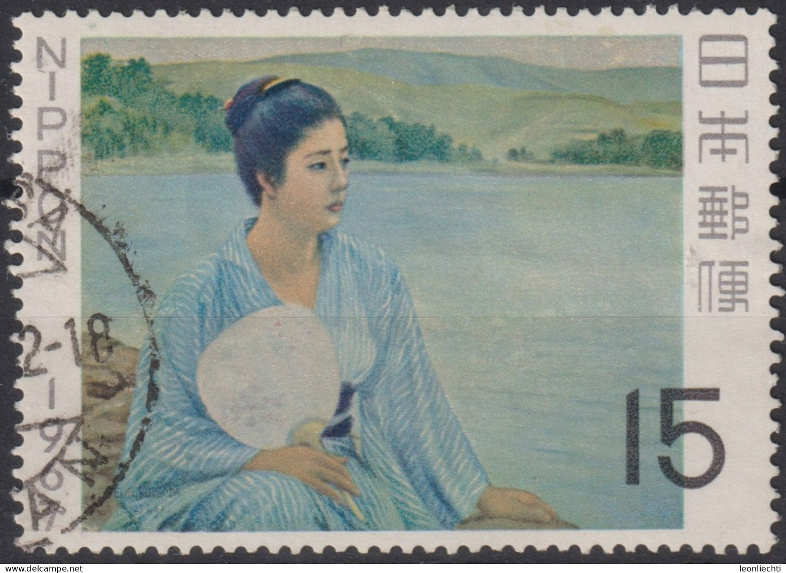 1967 Japan-Nippon ° Mi:JP 963, Sn:JP 907, Yt:JP 866,  Philatelic Week - Japanese Art, At The Lake Shore, Seiki Kuroda - Gebraucht