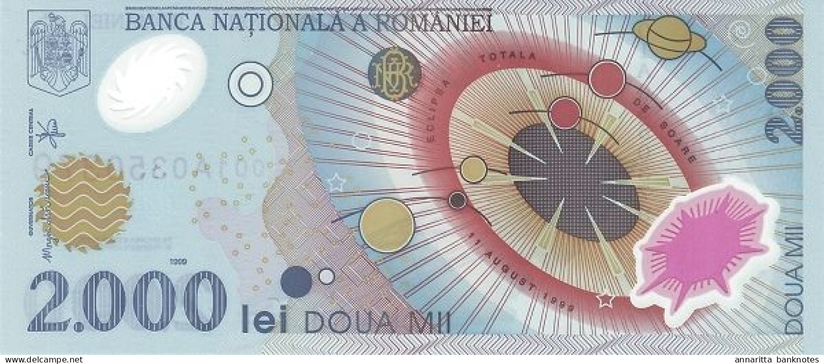 Romania 2000 Lei 1999, Prefix 001A  UNC (P-111b, B-272a) - Roumanie