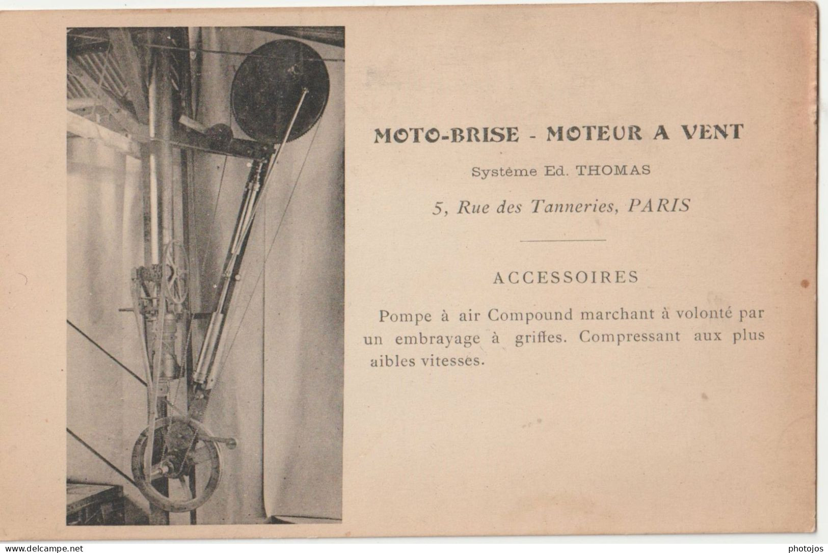 4 CPA Eoliennes Système Thomas (75) Publicité Moto Brise Moteur à Vent Moulins Pour Toitures  TBE - Water Towers & Wind Turbines