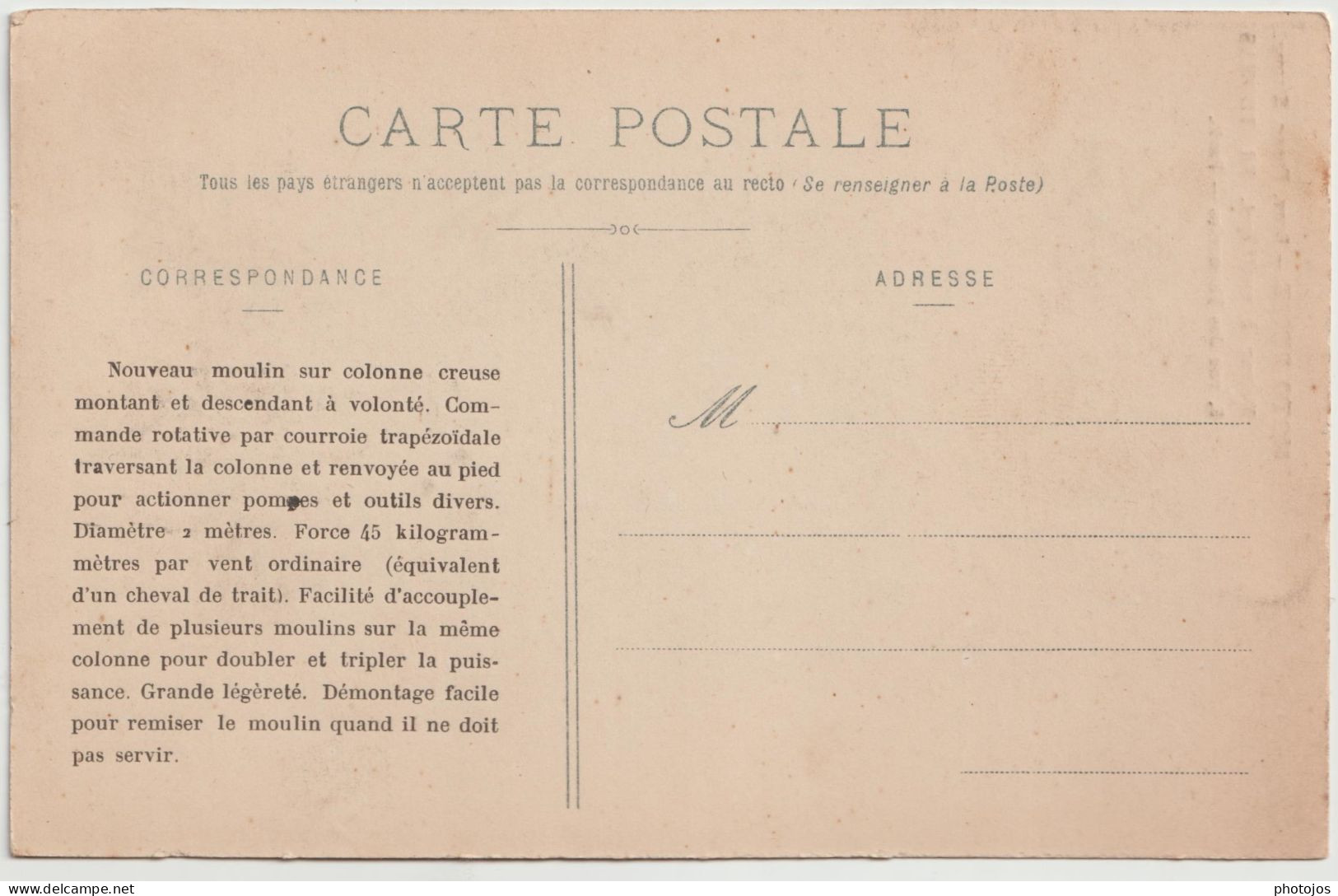 4 CPA Eoliennes Système Thomas (75) Publicité Moto Brise Moteur à Vent Moulins Pour Toitures  TBE - Invasi D'acqua & Impianti Eolici