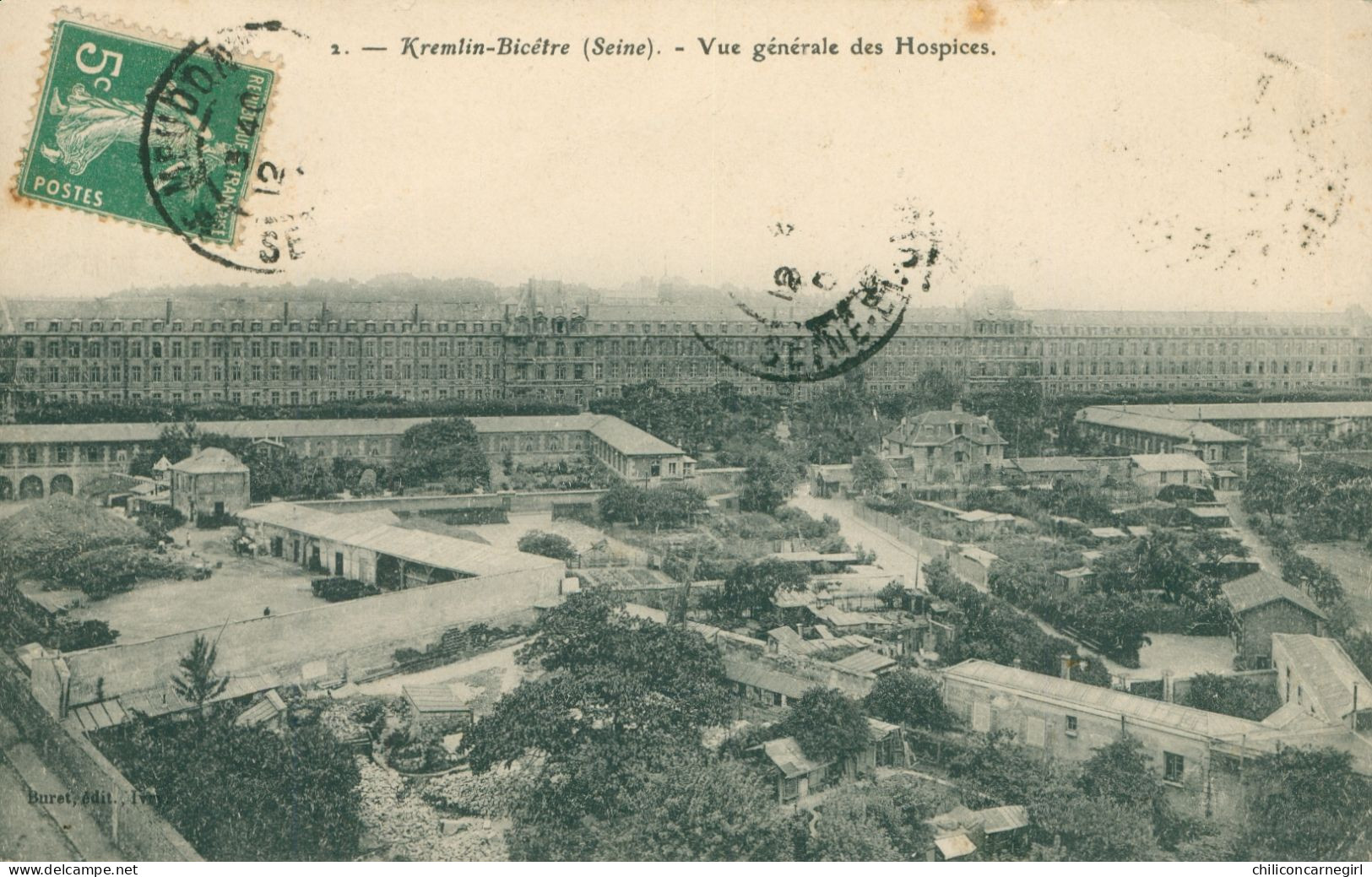 * KREMLIN BICETRE - Vue Générale Des Hospices - Edit. BURET - 1916 - Kremlin Bicetre