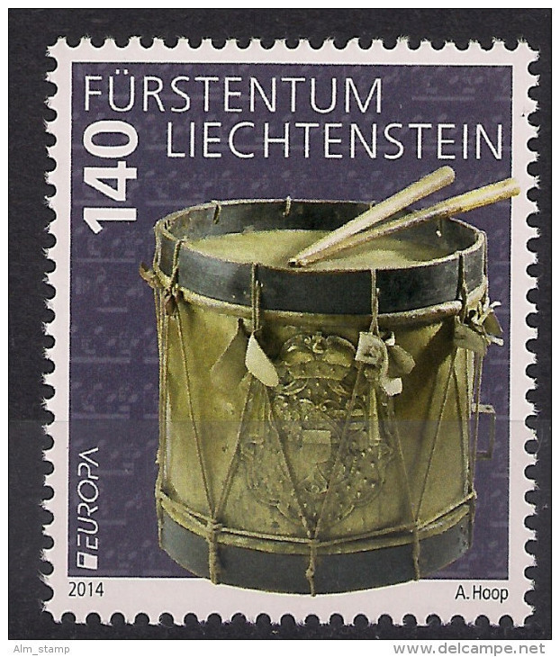 2014 Liechtenstein  Mi. 1702**MNH Europa: Volksmusikinstrumente.. - 2014