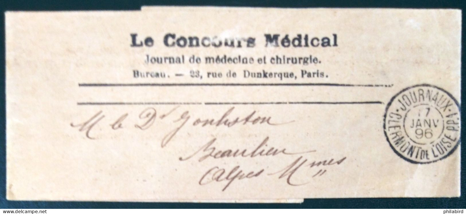 Bande Pour Journaux P.P.1 - CLERMONT DE L'OISE - OISE - 1896 - Bandas Para Periodicos