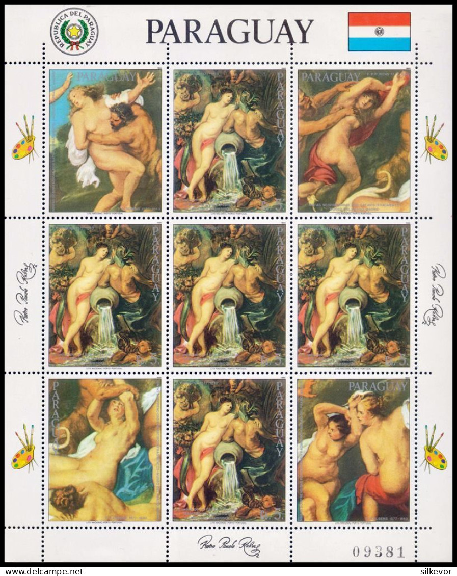 PAINTINGS-NUDES BY PETER P. RUBENS-STAMPS-1985-SCOTT 2160, YVERT 2193, MICHELL3922-S/S-MNH- - Desnudos