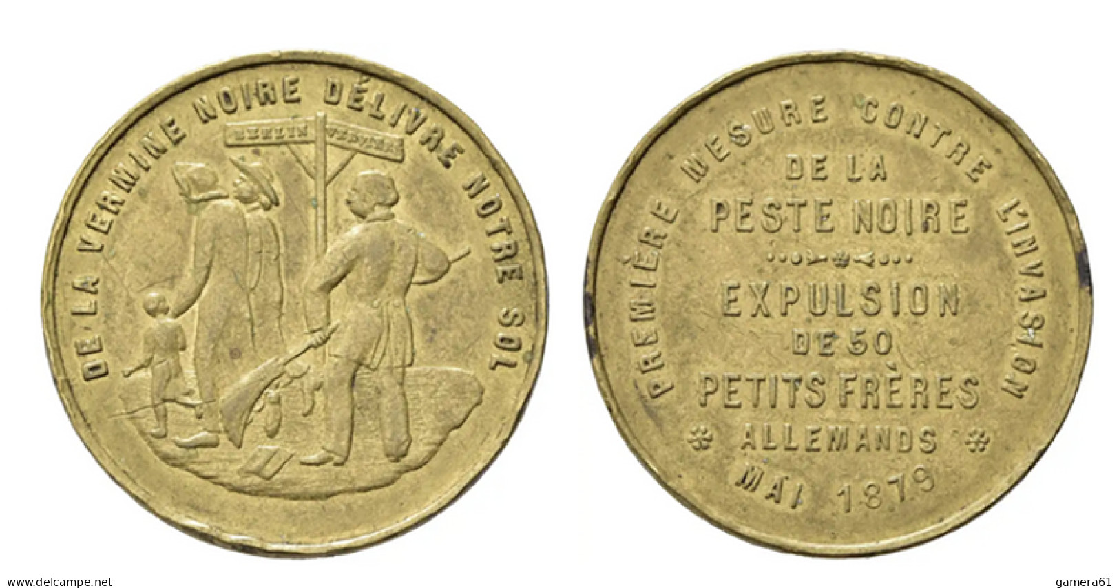 03309 MEDAILLE MEDAILLE EXPULSION OF 50 SMALL GERMAN BROTHERS Leopold II (1865-1909) - Andere & Zonder Classificatie
