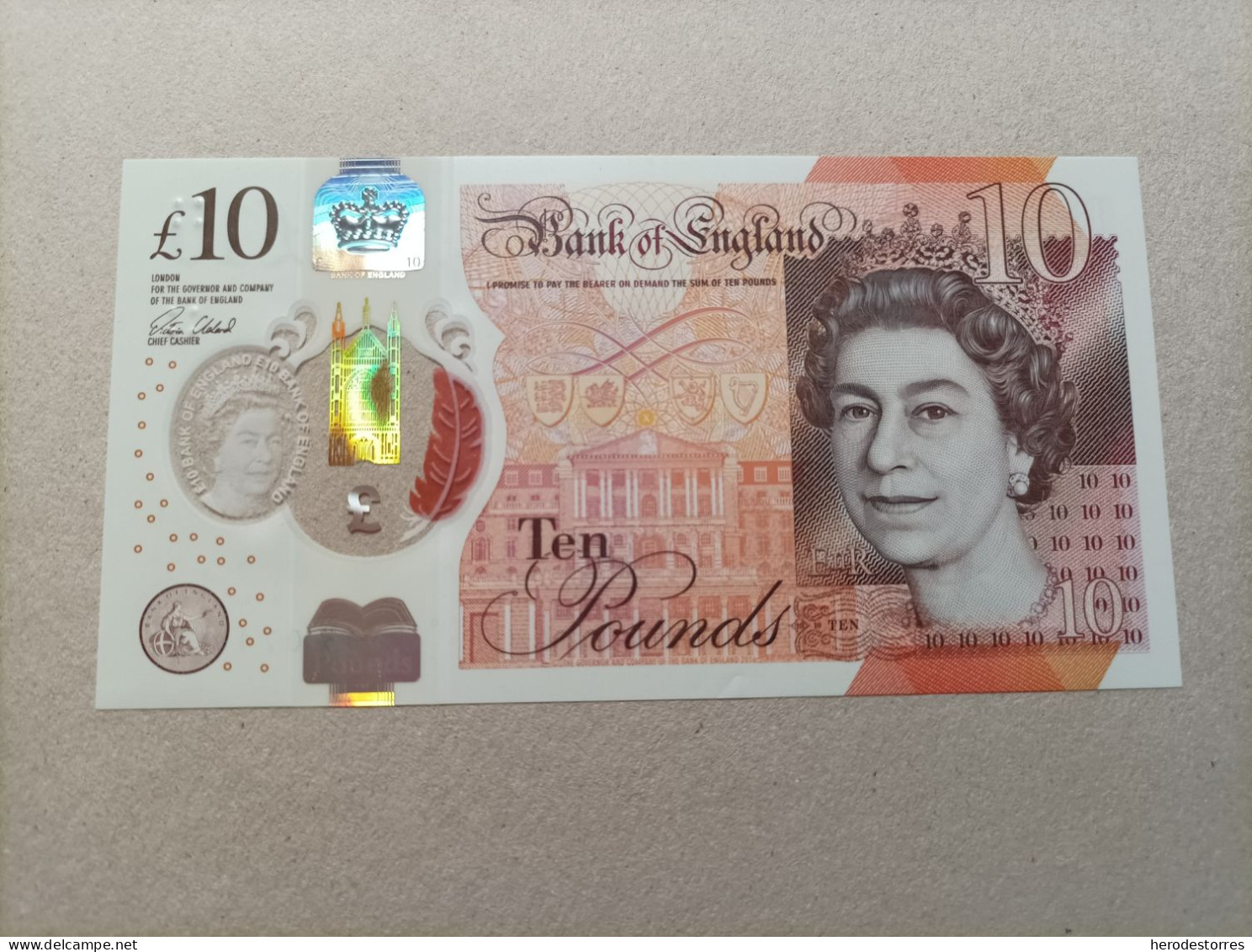 Billete De Inglaterra De 10 Libras, Año 2016, Serie AA, UNC - 10 Pounds