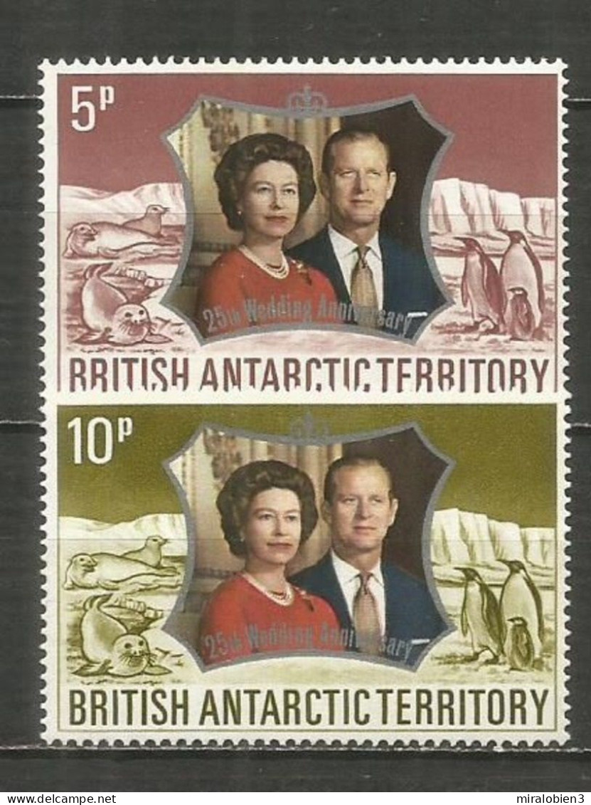 TERRITORIO ANTARTICO BRITANICO YVERT NUM. 43/44 ** SERIE COMPLETA SIN FIJASELLOS - Unused Stamps