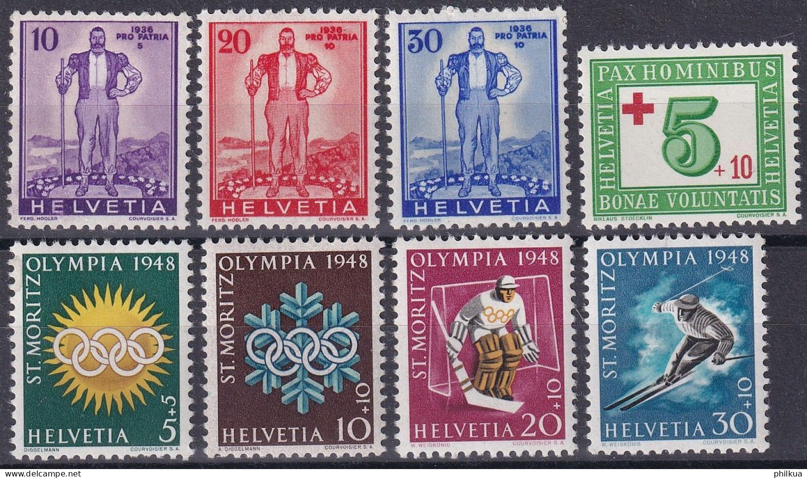 Schweiz - Zuschlagsausgaben 1936/1945 - Postfrisch/**/MNH - Lotes/Colecciones