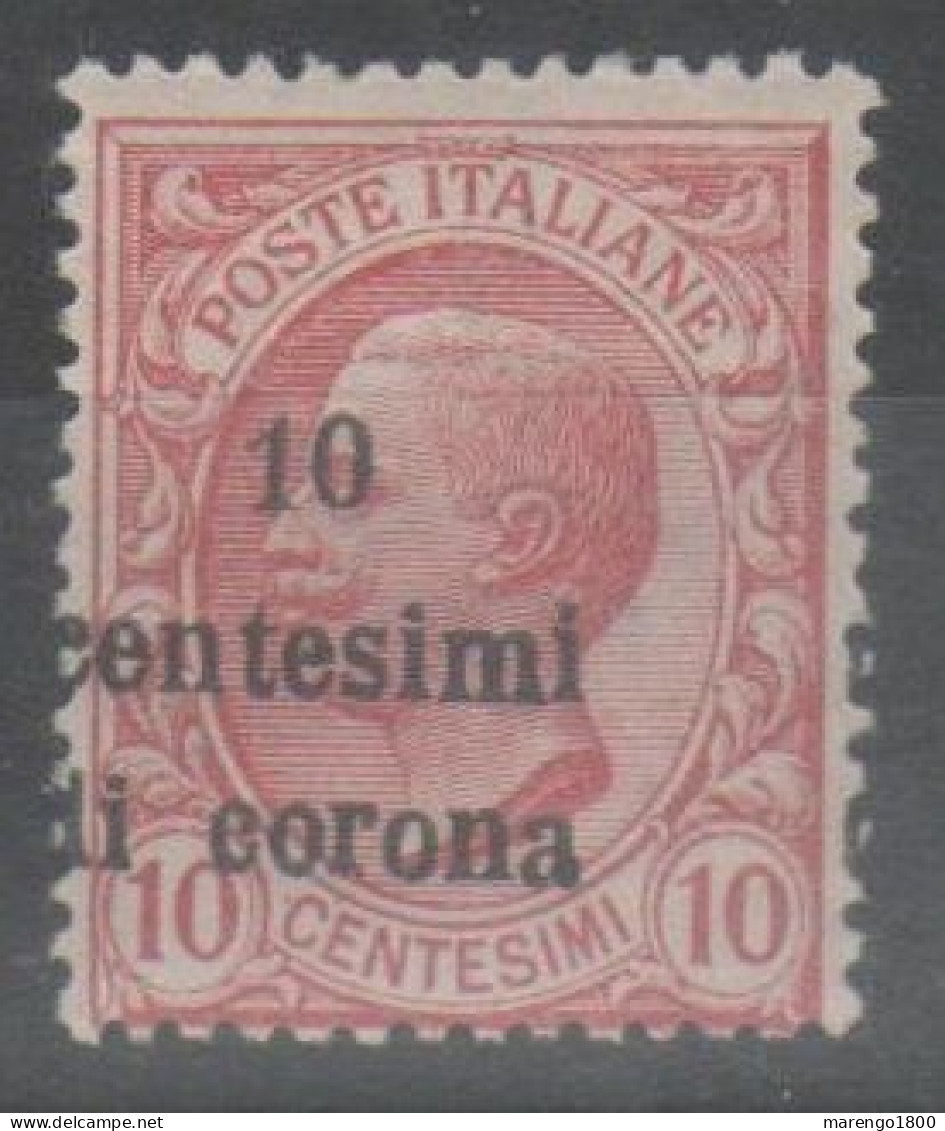 Trento E Trieste 1919 - Effigie 10 C. * Soprastampa Spostata A Sinistra - Trentino & Triest