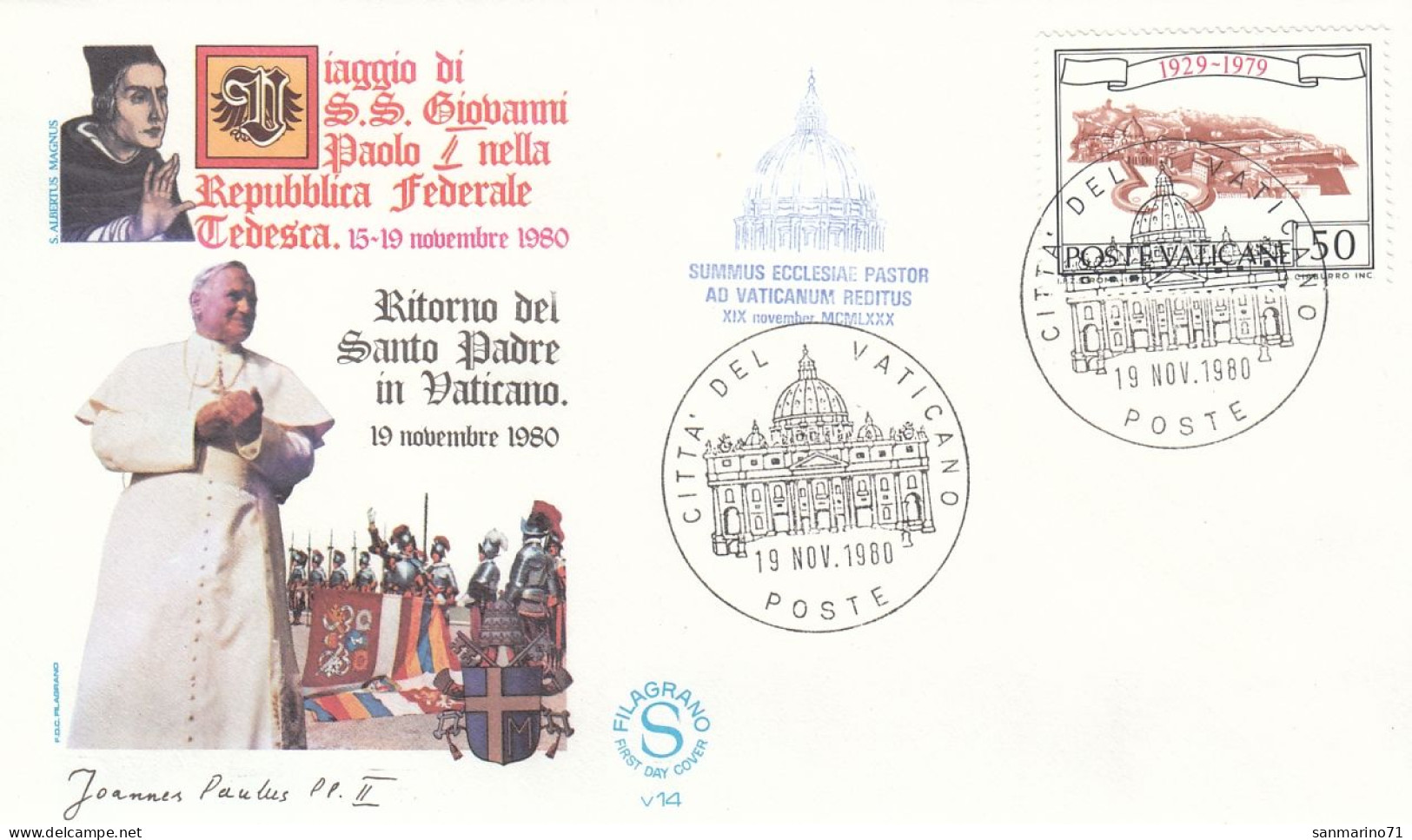 VATICAN Cover 2-87,popes Travel 1980 - Covers & Documents