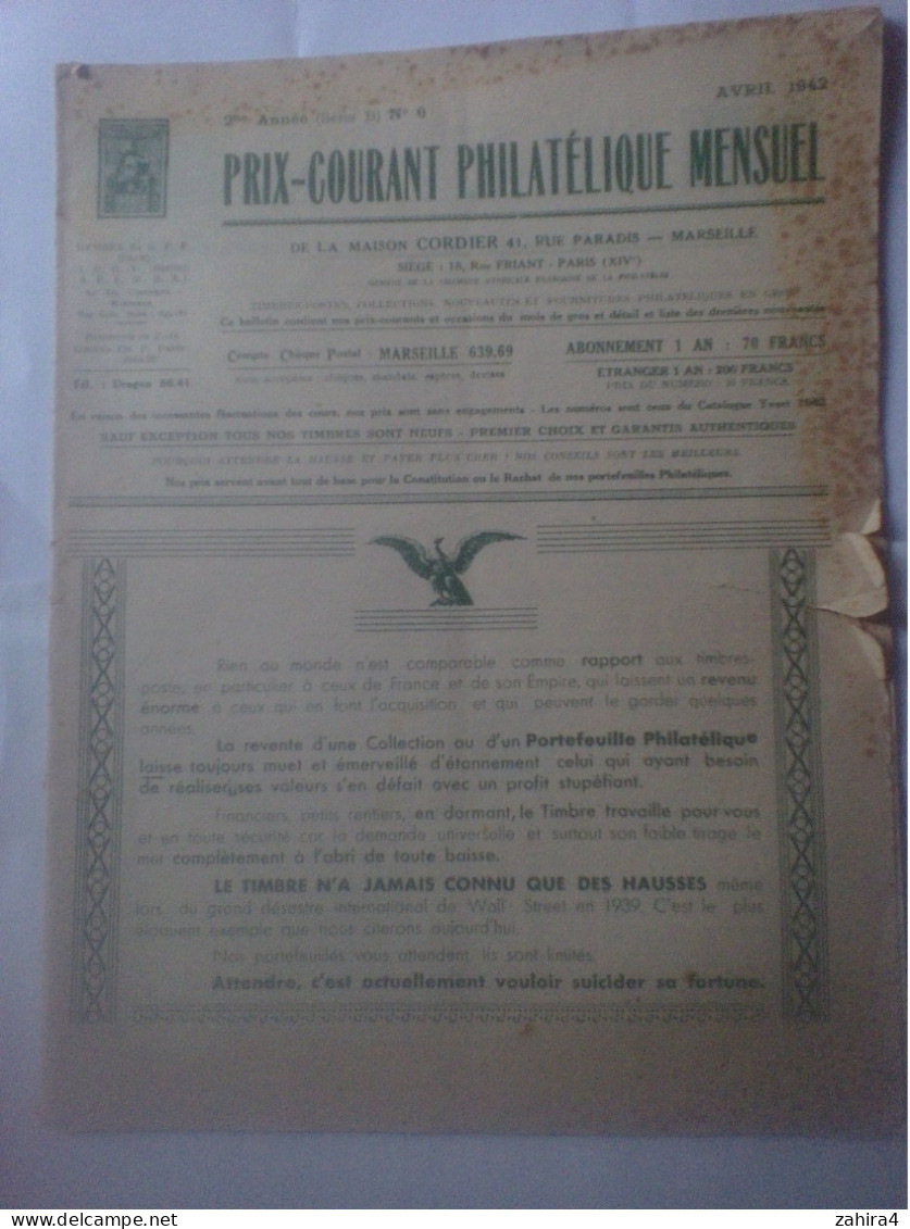 Temps Guerre Prix Courant Philatélique Illustré N°6 Tour Du Monde Aérien 1937 Portefeuilles Australie Notes Sur Bali ... - Frankrijk