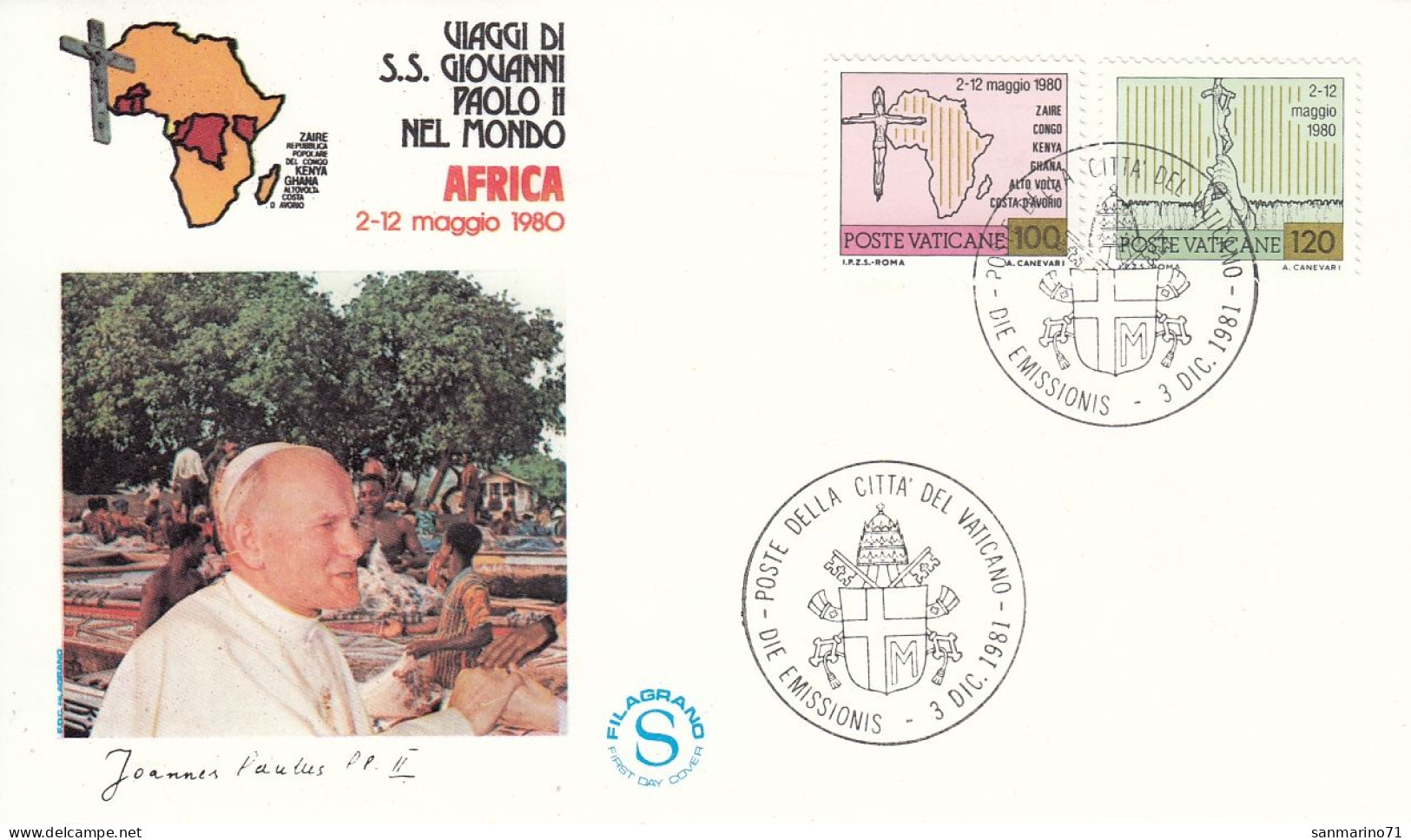 VATICAN Cover 2-88,popes Travel 1981 - Covers & Documents